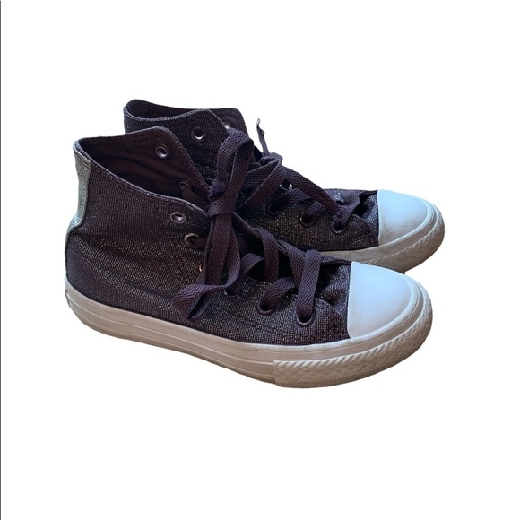 Converse Girls Chuck Taylor purple glitter sneakers - Picture 1 of 6